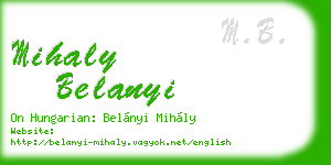 mihaly belanyi business card