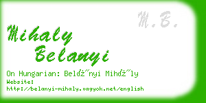 mihaly belanyi business card